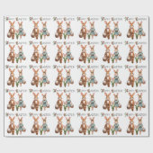 Ostersonnige Familie Jagd Eier - Aquarell Geschenkpapier (Flach)