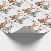 Ostersonnige Familie Jagd Eier - Aquarell Geschenkpapier (Ecke)