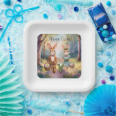 Ostersonnige Familie Jagd Eier - Aquarell Pappteller (Party)