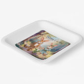 Ostersonnige Familie Jagd Eier - Aquarell Pappteller (Gewinkelt)