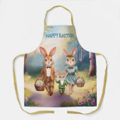 Ostersonnige Familie Jagd Eier - Aquarell Schürze (Vorderseite)