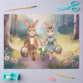 Ostersonnige Familie Jagd Eier - Aquarell Seidenpapier (Basteln)