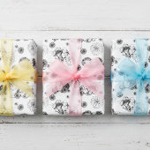 Ostersonnige Frühlingsblumenmuster Geschenkpapier Set