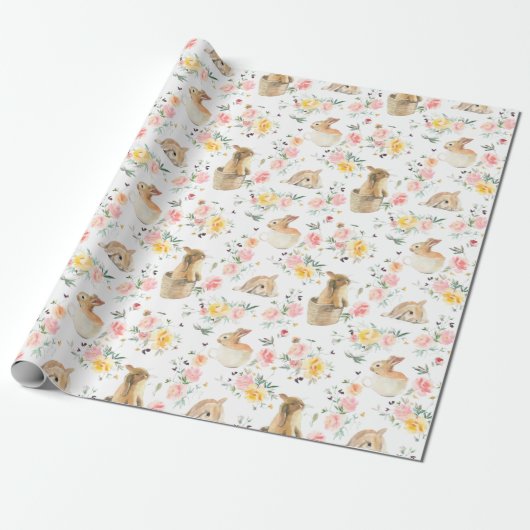 Ostersonnige Frühlingsflora Geschenkpapier (Ungerollt)