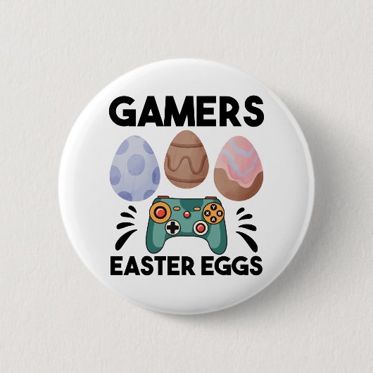 Ostersonnige Gamer Gaming Boy Liebe Ostereier Button (Vorderseite)