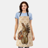 Ostersonnige Gold-Blume auf Peach-Schürze Schürze (Getragen)