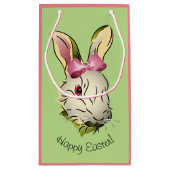 Ostersonnige Grafik mit rosa Bow Kleine Geschenktüte (Rückseite)