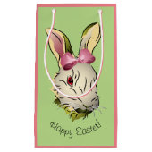 Ostersonnige Grafik mit rosa Bow Kleine Geschenktüte (Vorderseite)