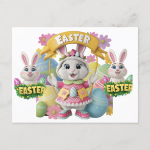 Ostersonnige Grafikkarte Einladungspostkarte