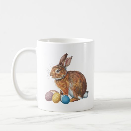 Ostersonnige Hase mit Ostereiern Kaffeetasse (Links)