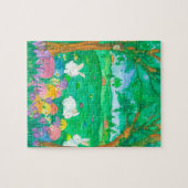 Ostersonnige Kaninchen Aquarellmalerei Puzzle (Horizontal)