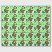 Ostersonnige Kaninchen dekorierte Eier Geschenkpapier (Flach)