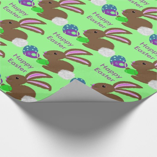 Ostersonnige Kaninchen dekorierte Eier Geschenkpapier (Ecke)