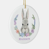 Ostersonnige Kaninchen Farbe Personalisiert Keramik Ornament (Rechts)