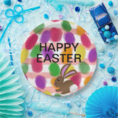 Ostersonnige Kaninchen farbenfrohe Eier Pappteller (Party)