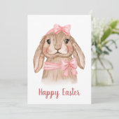 Ostersonnige Kaninchen Feiertagskarte (Stehend Vorderseite)