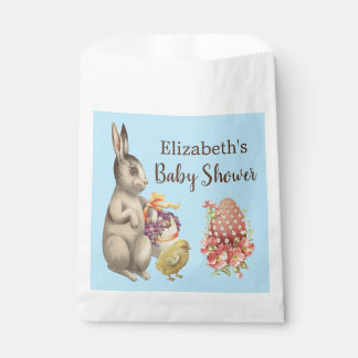 Ostersonnige Kaninchen und Hühnerblauer Baby-Dusch Geschenktütchen