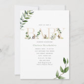 Ostersonnige Kanincheneier Eukalyptus-neutrales Ba Einladung (Vorderseite)