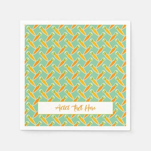 Ostersonnige Karotten Custom Text Spring Garden Serviette (Vorderseite)