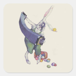 Ostersonnige Kick Basket Farbige Eier Quadratischer Aufkleber