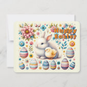 Ostersonnige niedliche Kichereien Blume Muster - Feiertagskarte (Vorderseite)