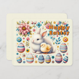 Ostersonnige niedliche Kichereien Blume Muster - Feiertagskarte