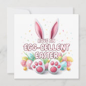 Ostersonnige Ohren & Füße Feiertagskarte (Vorderseite)