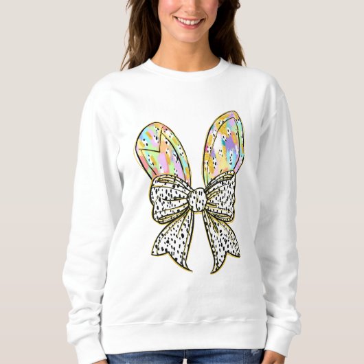 Ostersonnige Ohren mit Coquette Bow Sweatshirt (Vorderseite)