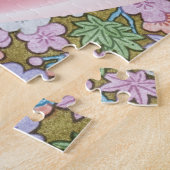 Ostersonnige Ohren mit farbenprächtigem Blumenhint Puzzle (Seite)