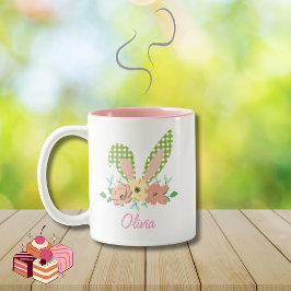 Ostersonnige Ohren mit individuelle Name Zweifarbige Tasse