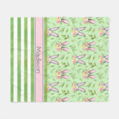 Ostersonnige Ohren und Streifen Fleecedecke (Vorderseite (Horizontal))