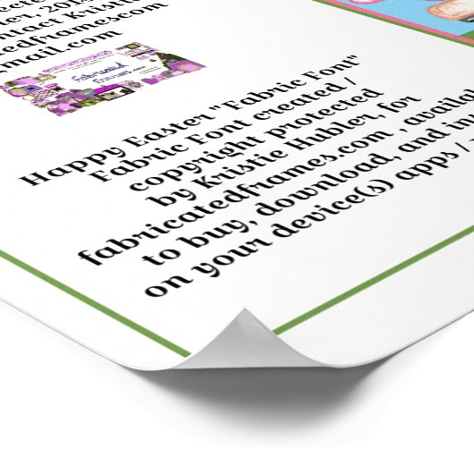 Ostersonnige Ostermatratze Schriftart Card Poster (Ecke)