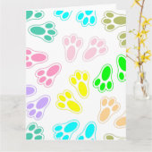 Ostersonnige Paw-Druckmuster Karte (Gelbe Blume)