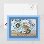 Ostersonnige Poppin'Wheelies Feiertagspostkarte (Vorne/Hinten)