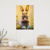 Ostersonnige Porträtmalerei Poster (Küche)