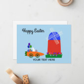 Ostersonnige Reitwagen #4-2 Holiday Card Mitteilungskarte (Vorderseite/Rückseite Beispiel)