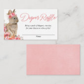 Ostersonnige Rosa-Babydusche-Windel-Gewinnkarten Begleitkarte (Vorne/Hinten)