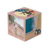 Ostersonnige Rose Eier Foto Cube Würfel (Rückseite Schrägansicht)