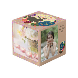 Ostersonnige Rose Eier Foto Cube Würfel