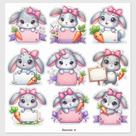 Ostersonnige Schilderhalter Set 2 Aufkleber (Blatt)