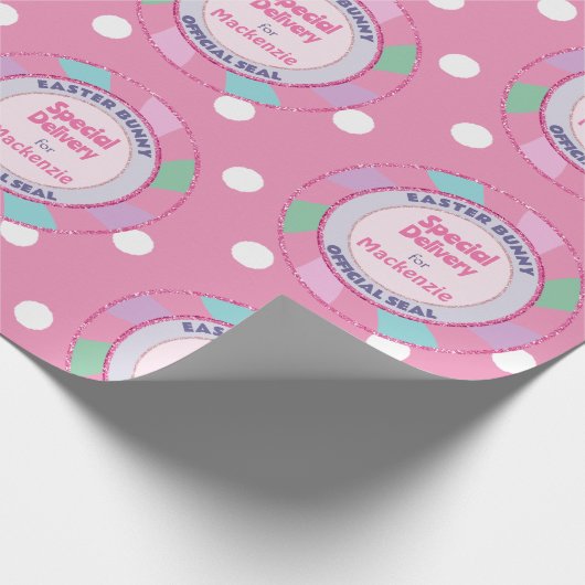 Ostersonnige Sonderlieferung Rosa Glitzer Geschenkpapier (Ecke)