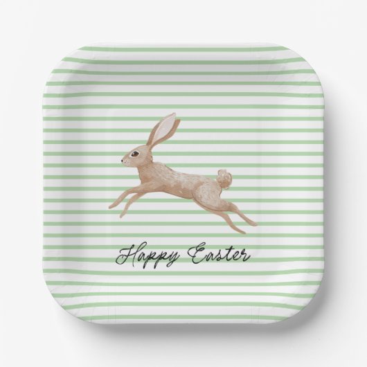 Ostersonnige Strickpapier-Teller Pappteller (Vorderseite)