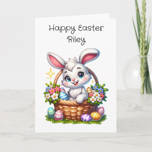 Ostersonnige und farbenfrohe Seite Karte (Vorderseite)