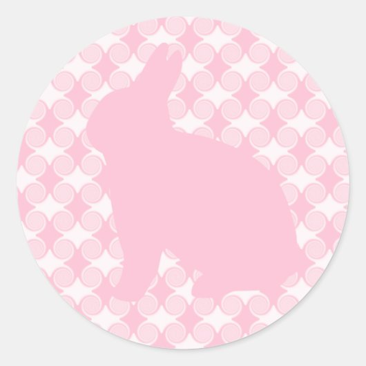 Ostersonnige Wirbel Sticker, hellrosa Runder Aufkleber (Vorderseite)