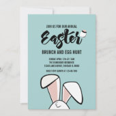 Ostersonnigen Ohren Ostern Brunch Ei Hunt Einladun Einladung (Vorderseite)