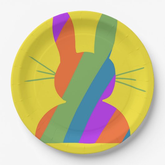 Ostersonnigen Regenbogen Pappteller (Vorderseite)