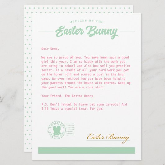 Ostersonniger Brief Feiertagskarte (Vorne/Hinten)