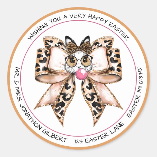 Ostersonniger Chic Runder Aufkleber (Vorderseite)