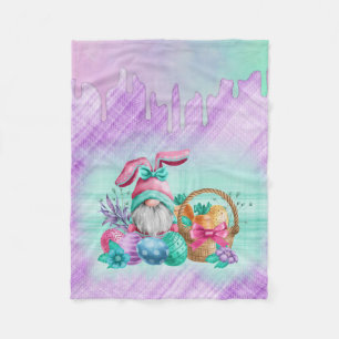 Ostersonniger Gnome mit Korbeiern Fleecedecke