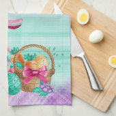Ostersonniger Gnome mit Korbeiern Geschirrtuch (Viertel Falte)
